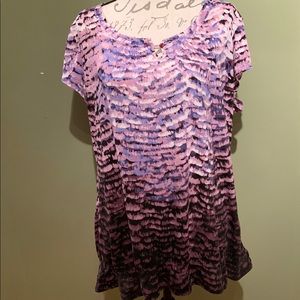 Purple, White, Black Print top Size XL